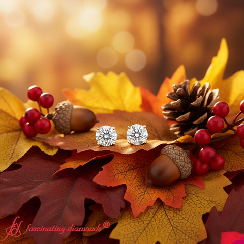 Round Natural Diamond Stud Earring