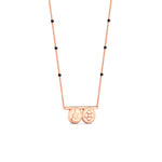 Load image into Gallery viewer, laxmi-_-pushpa-kasu-thali-delicate-black-beads-mangalsutra-in-rose-gold-mgs11652angle3-nl-rg