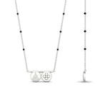 Load image into Gallery viewer, laxmi-_-pushpa-kasu-thali-delicate-black-beads-mangalsutra-in-white-gold-mgs11652angle2-nl-wg