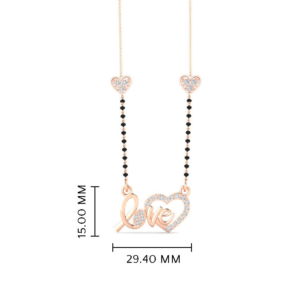 Love Heart Diamond Mangalsutra