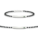 Load image into Gallery viewer, mens-emerald-bar-mangalsutra-bracelet-in-white-gold-mgsmbrc11833gemgrsleep-nl-wg.jpg