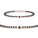 Load image into Gallery viewer, mens-single-bezel-set-black-diamond-mangalsutra-bracelet-in-rose-gold-mgsmbrc11836blacksleep-nl-rg.jpg
