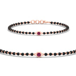 Load image into Gallery viewer, mens-single-bezel-set-pink-sapphire-mangalsutra-bracelet-in-rose-gold-mgsmbrc11836gsadrpisleep-nl-rg.jpg