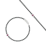 Load image into Gallery viewer, mens-single-bezel-set-pink-sapphire-mangalsutra-bracelet-in-white-gold-mgsmbrc11836gsadrpiangle4-nl-wg.jpg