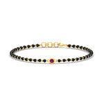 Load image into Gallery viewer, mens-single-bezel-set-pink-sapphire-mangalsutra-bracelet-in-yellow-gold-mgsmbrc11836gsadrpiangle1-nl-yg.jpg