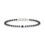 Load image into Gallery viewer, mens-single-bezel-set-sapphire-mangalsutra-bracelet-in-white-gold-mgsmbrc11836gsablangle1-nl-wg.jpg