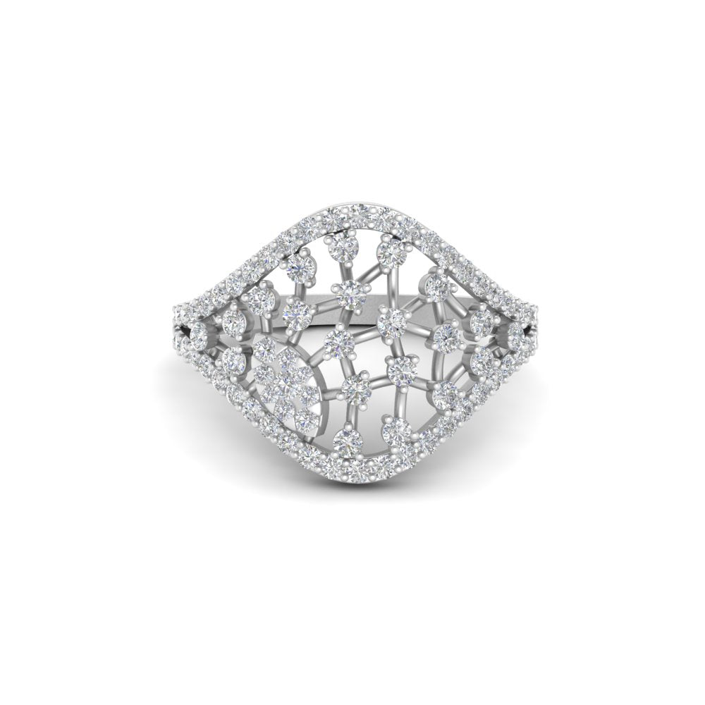 Mesh Diamond Cocktail Engagement Ring