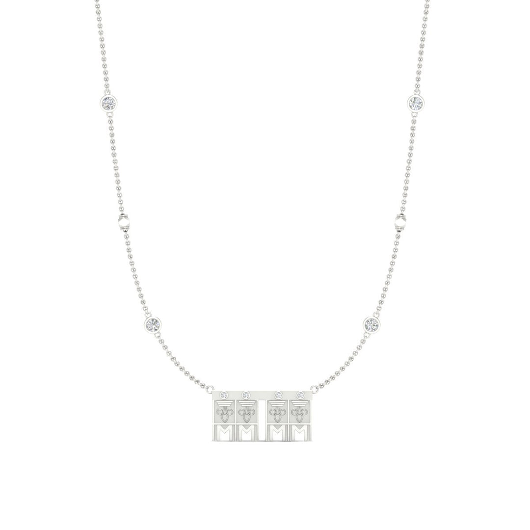 Double Delicate Tulsi Pendant Gundu With Bezel Set Diamonds