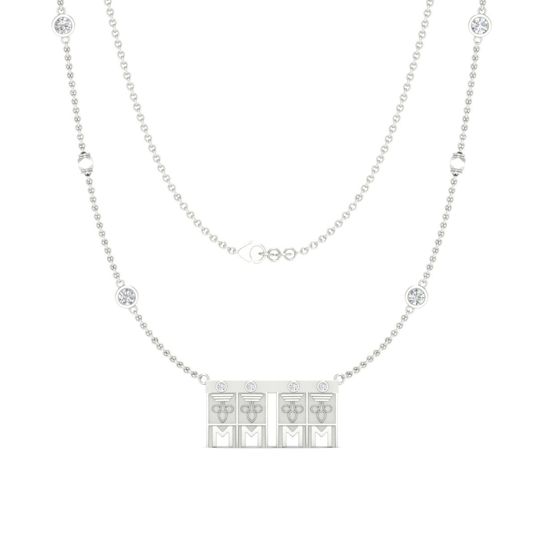 Double Delicate Tulsi Pendant Gundu With Bezel Set Diamonds