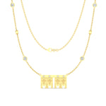 Load image into Gallery viewer, Double Delicate Tulsi Pendant Gundu With Bezel Set Diamonds