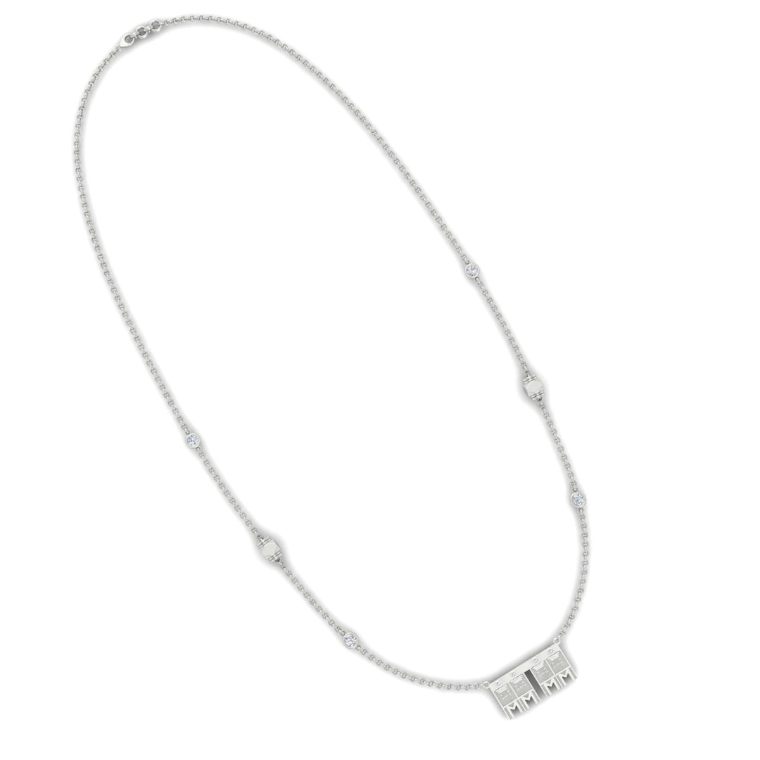 Double Delicate Tulsi Pendant Gundu With Bezel Set Diamonds