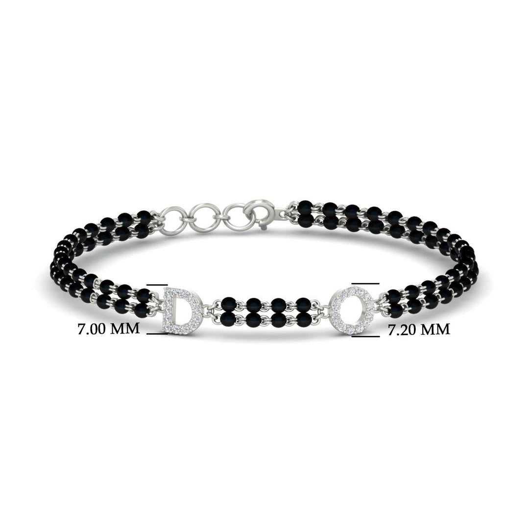 Initial Mens Diamond Mangalsutra Bracelet