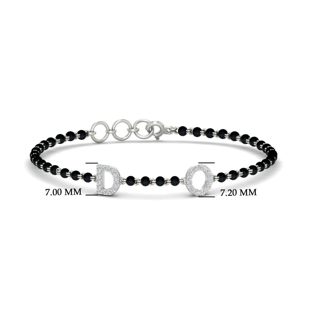 Initial Mens Diamond Mangalsutra Bracelet