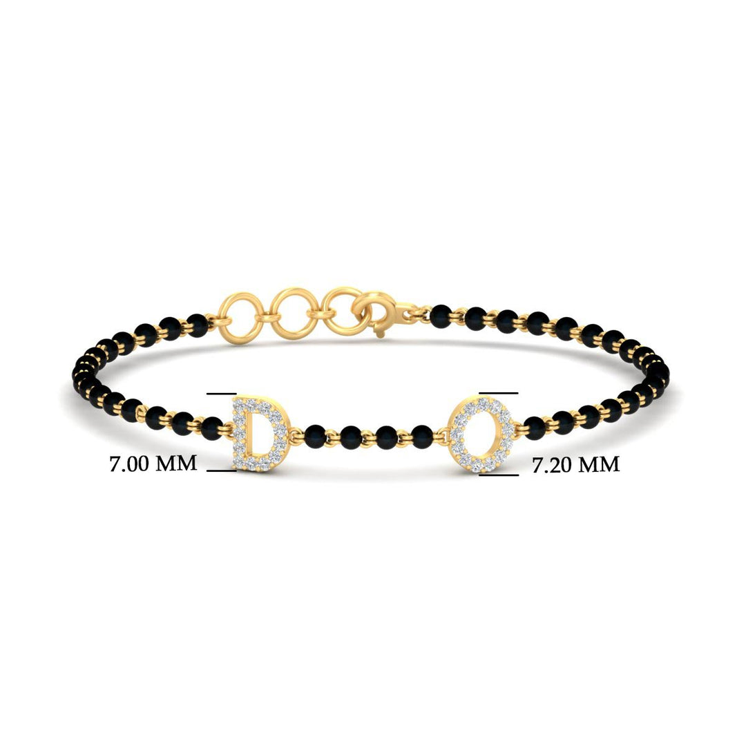 Initial Mens Diamond Mangalsutra Bracelet