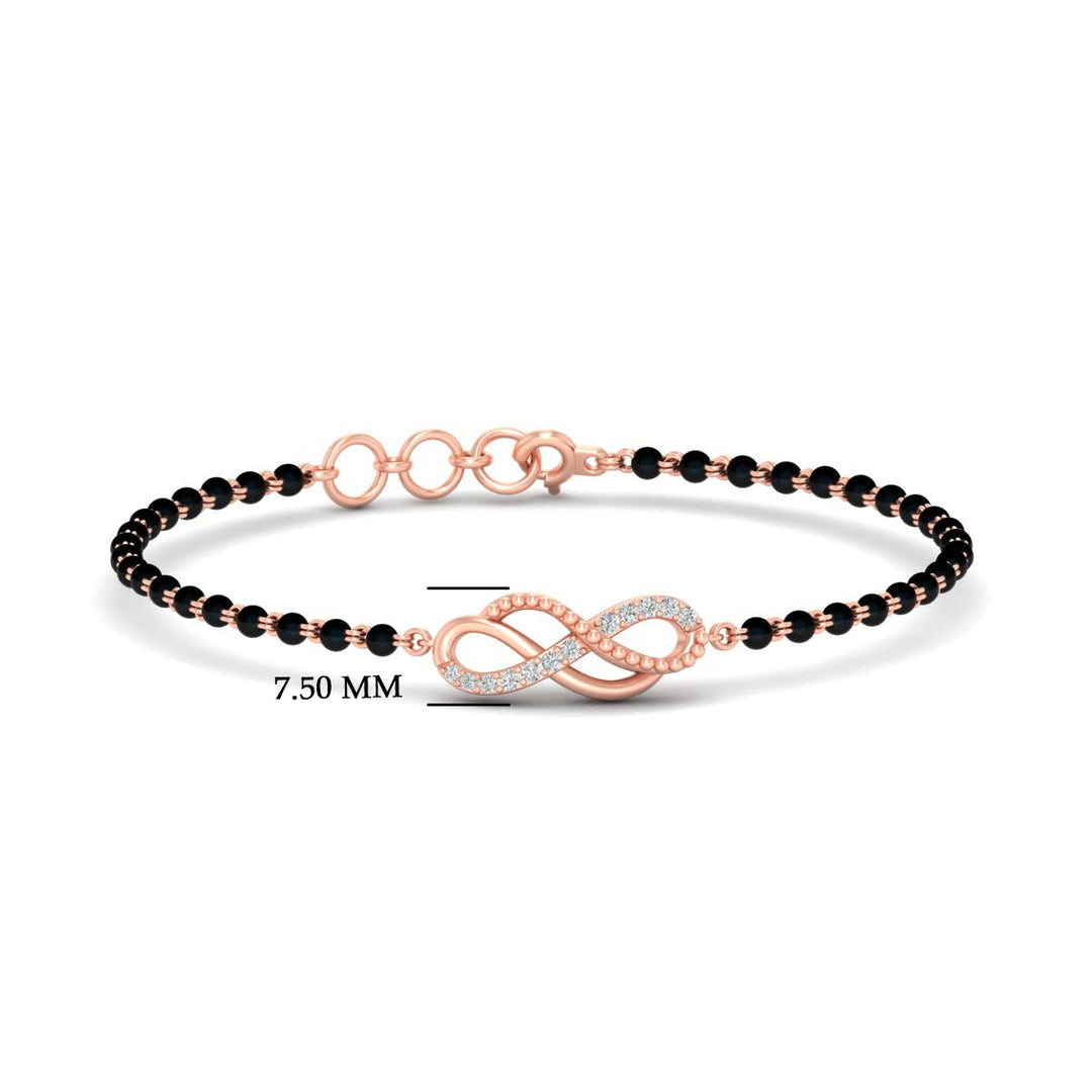 Double Infinity Mens Diamond Mangalsutra Bracelet