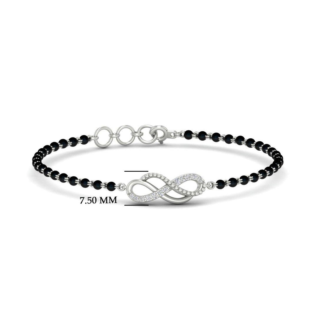 Double Infinity Mens Diamond Mangalsutra Bracelet