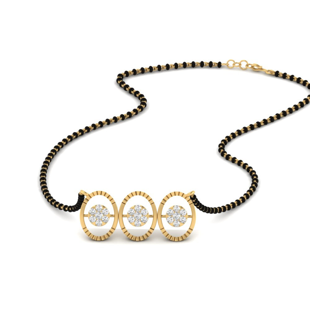 Modern Circle Diamond Mangalsutra
