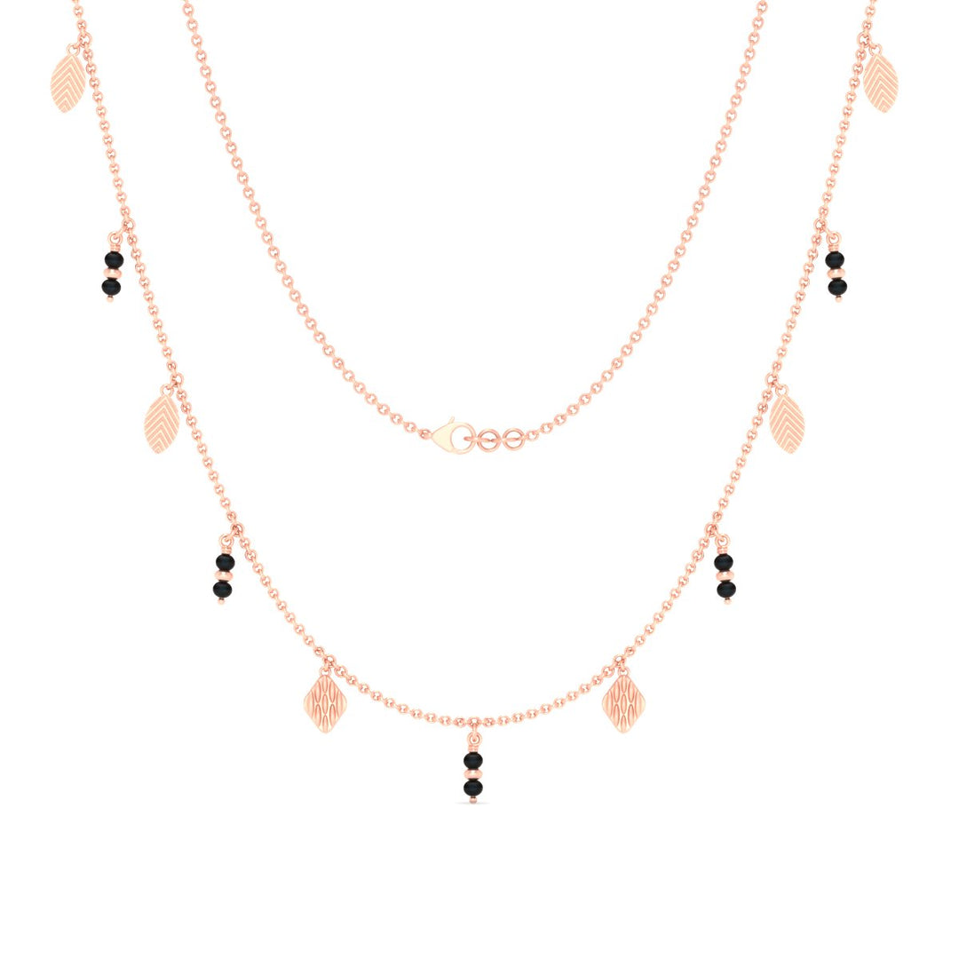 Nature Inspired Falling Leaf Mangalsutra Necklace