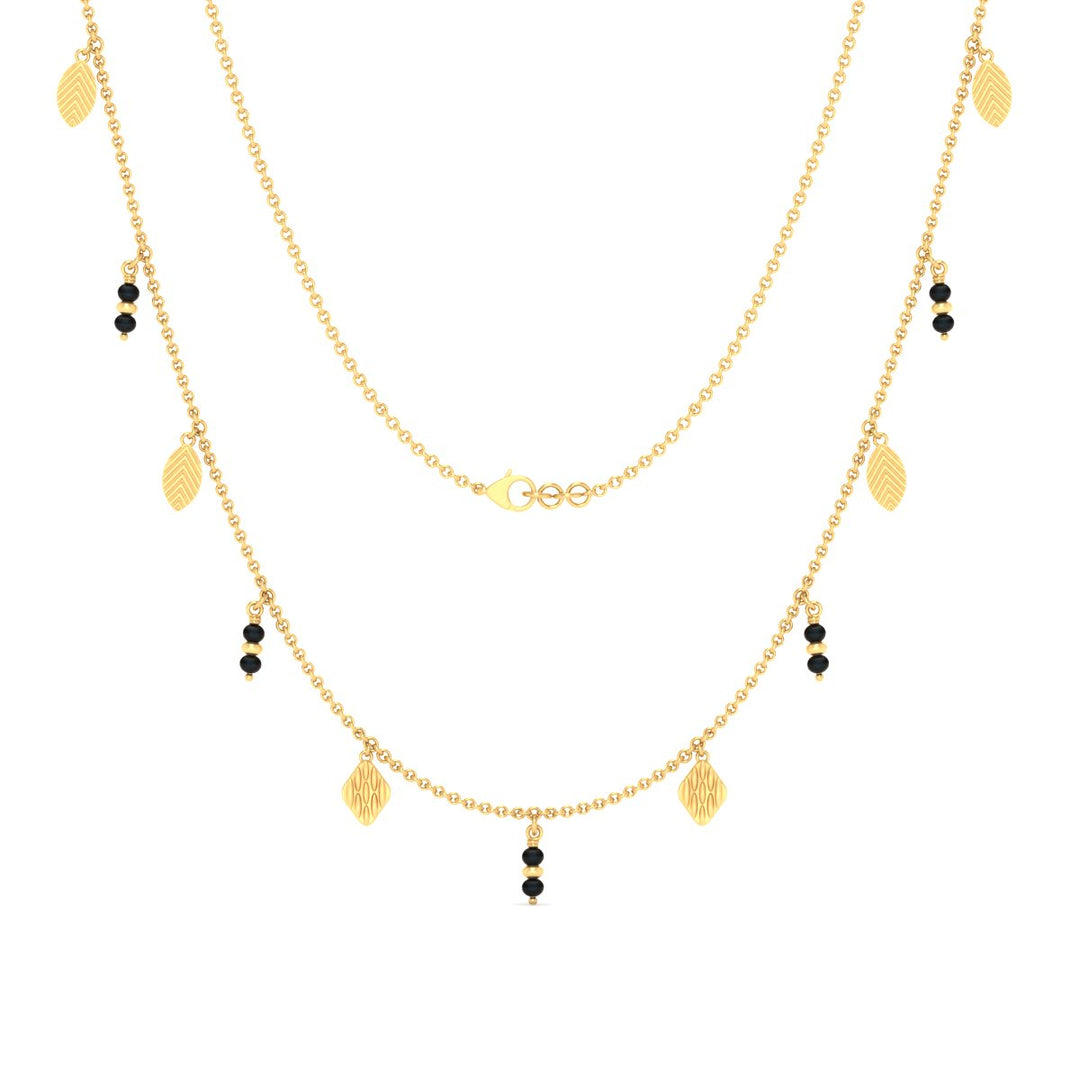 Nature Inspired Falling Leaf Mangalsutra Necklace