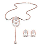 Load image into Gallery viewer, Oval Chain Diamond Mangalsutra With Earring Set
