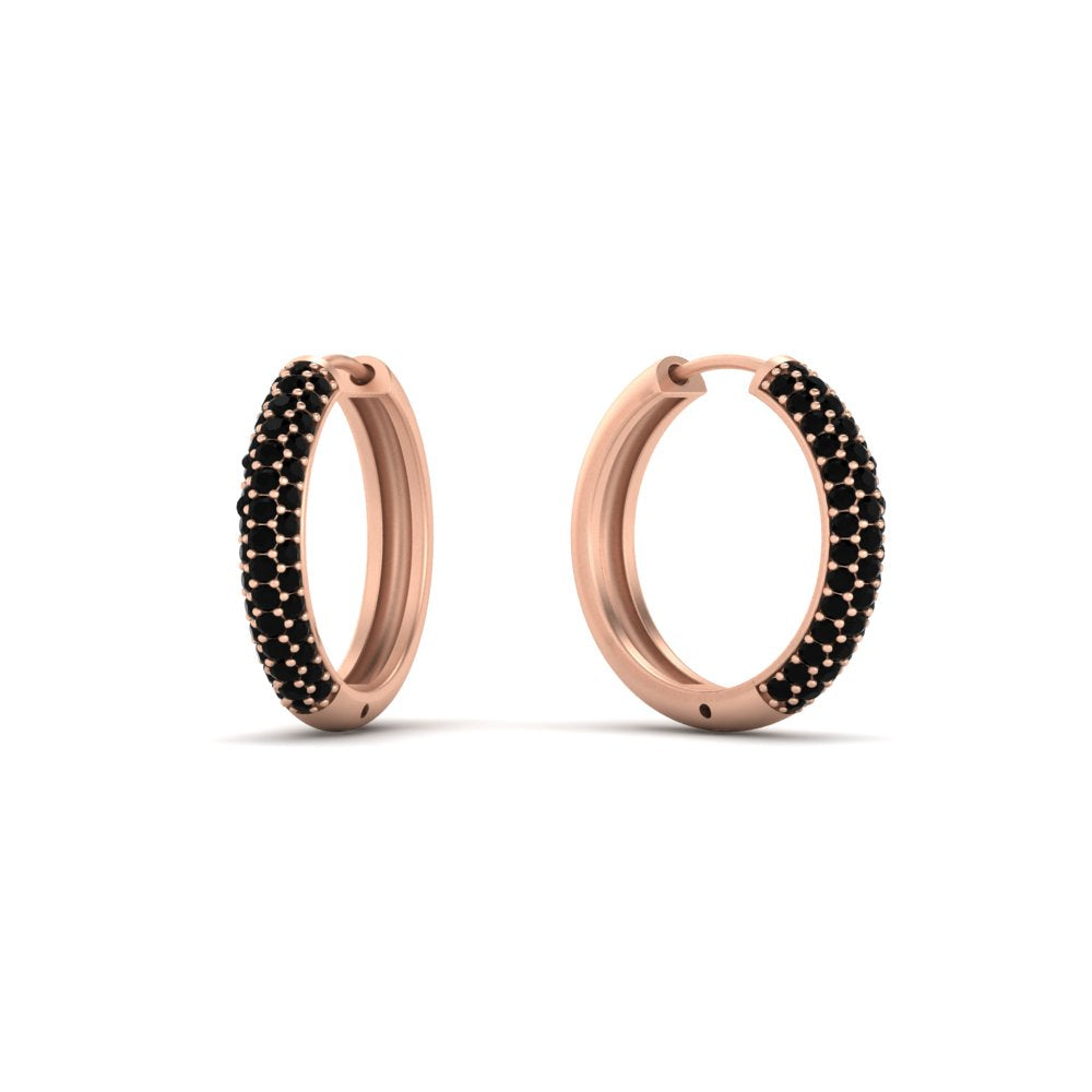 Pave Set Diamond Hoop Earrings