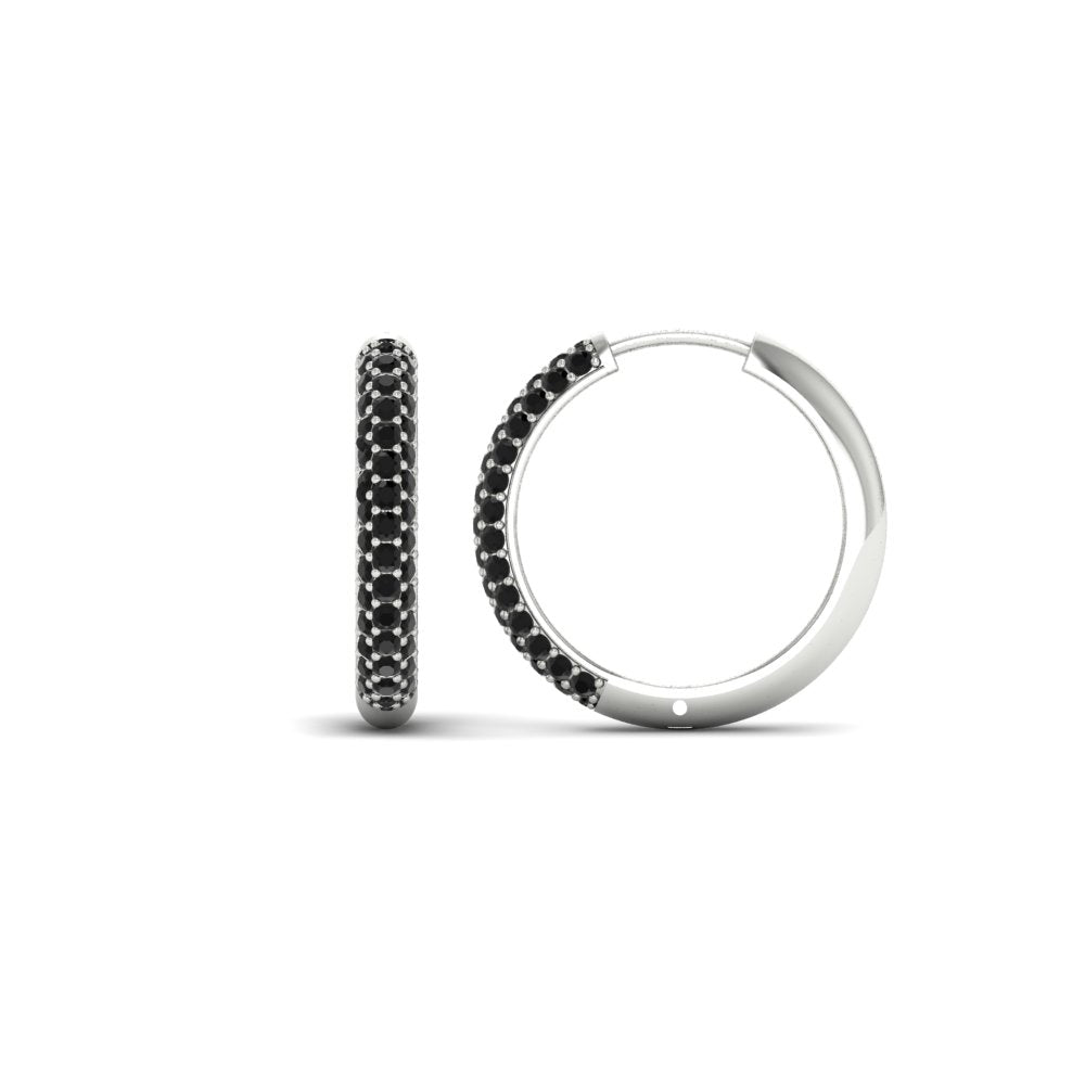 Pave Set Diamond Hoop Earrings