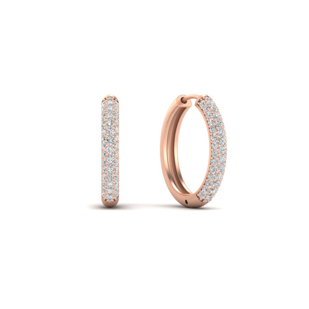 Pave Set Diamond Hoop Earrings