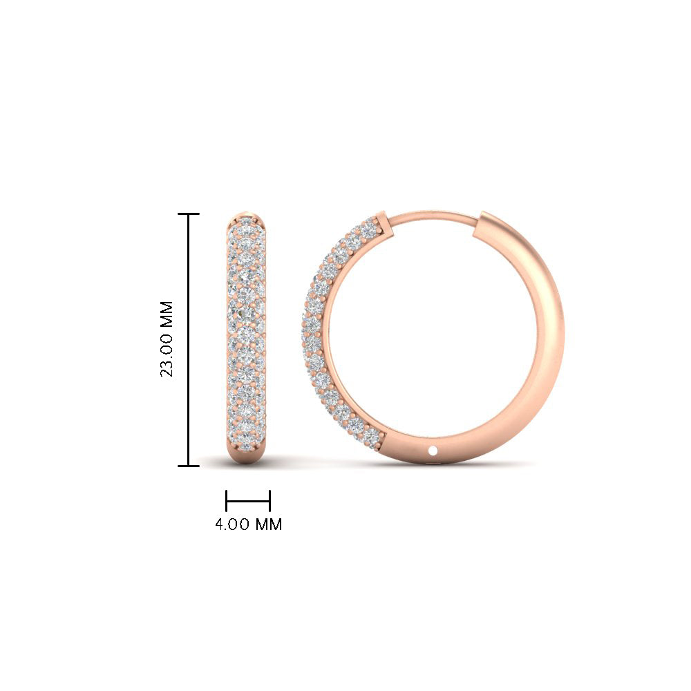 Pave Set Diamond Hoop Earrings