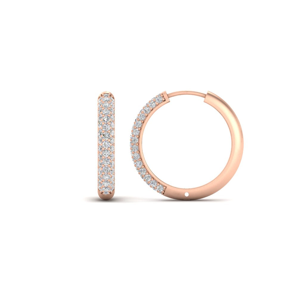 Pave Set Diamond Hoop Earrings