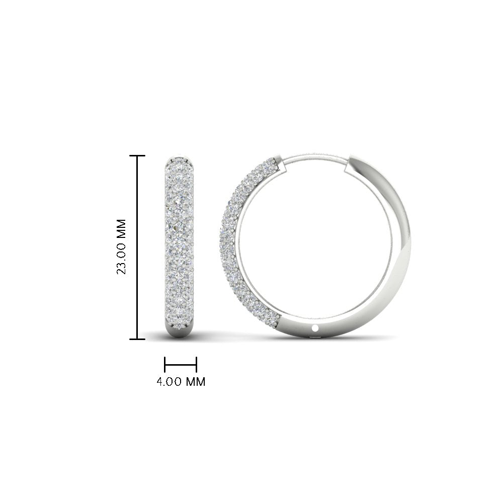 Pave Set Diamond Hoop Earrings