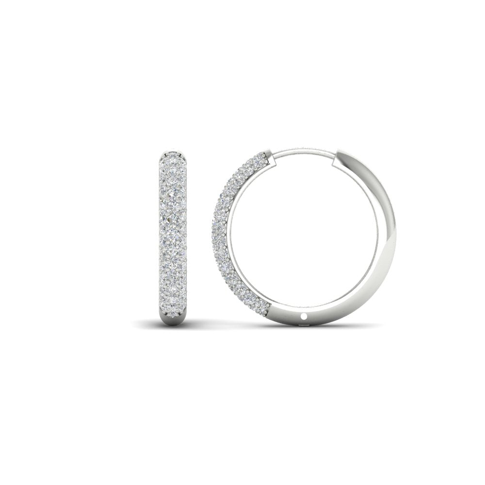 Pave Set Diamond Hoop Earrings