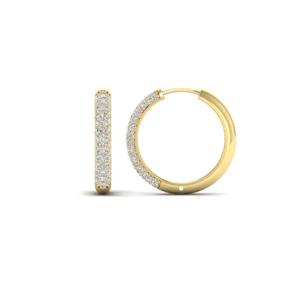 Pave Set Diamond Hoop Earrings