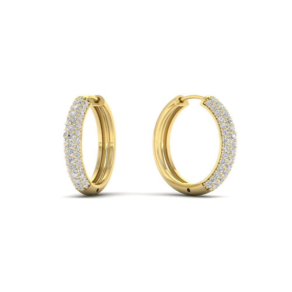 Pave Set Diamond Hoop Earrings