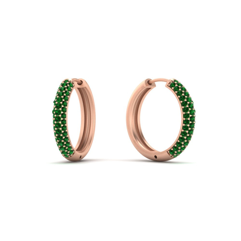 Pave Set Diamond Hoop Earrings