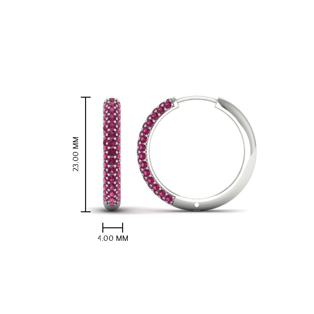 Pave Set Diamond Hoop Earrings