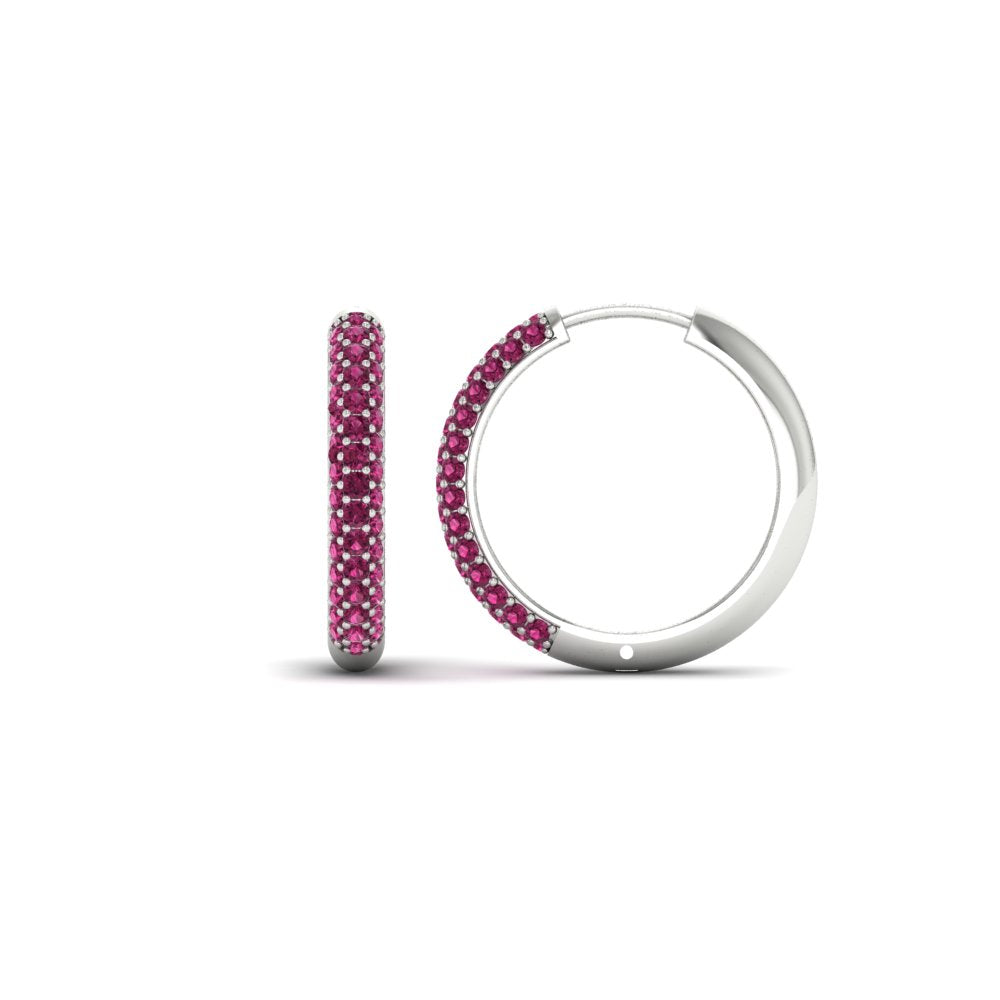 Pave Set Diamond Hoop Earrings