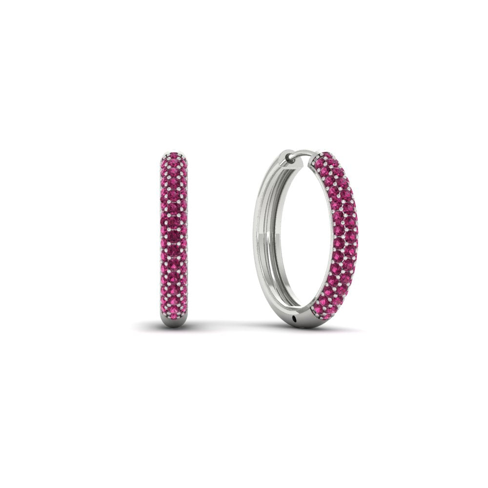 Pave Set Diamond Hoop Earrings