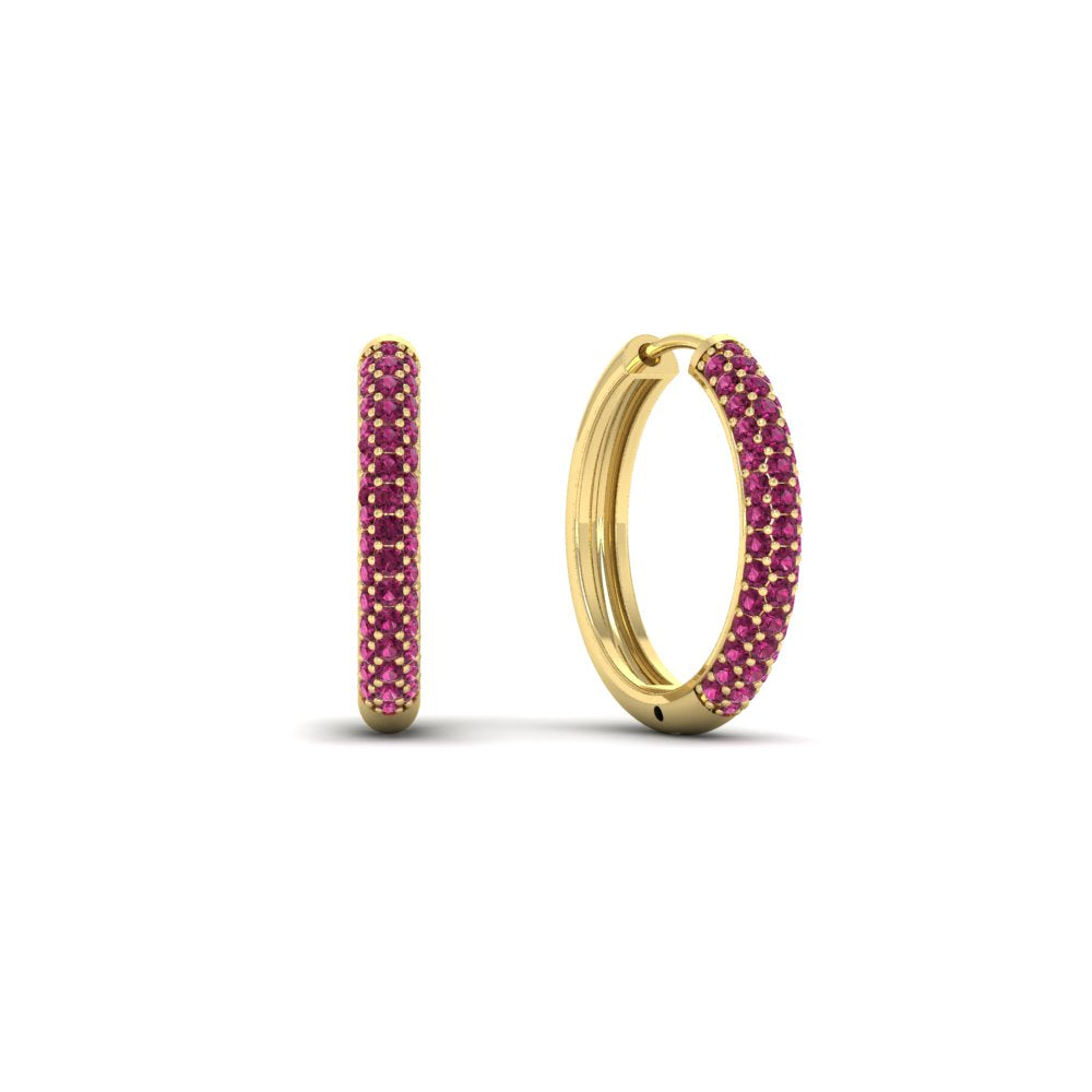 Pave Set Diamond Hoop Earrings