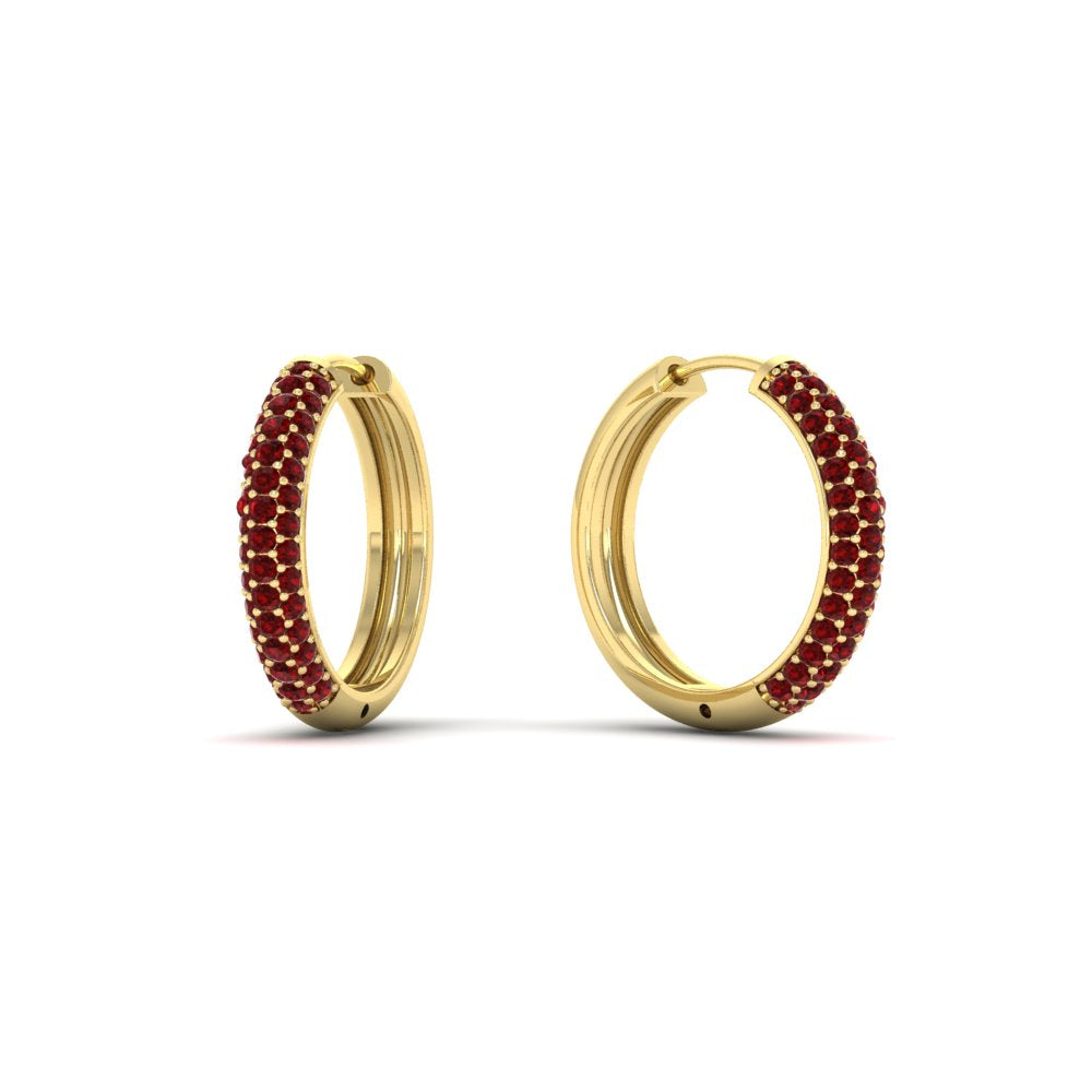 Pave Set Diamond Hoop Earrings