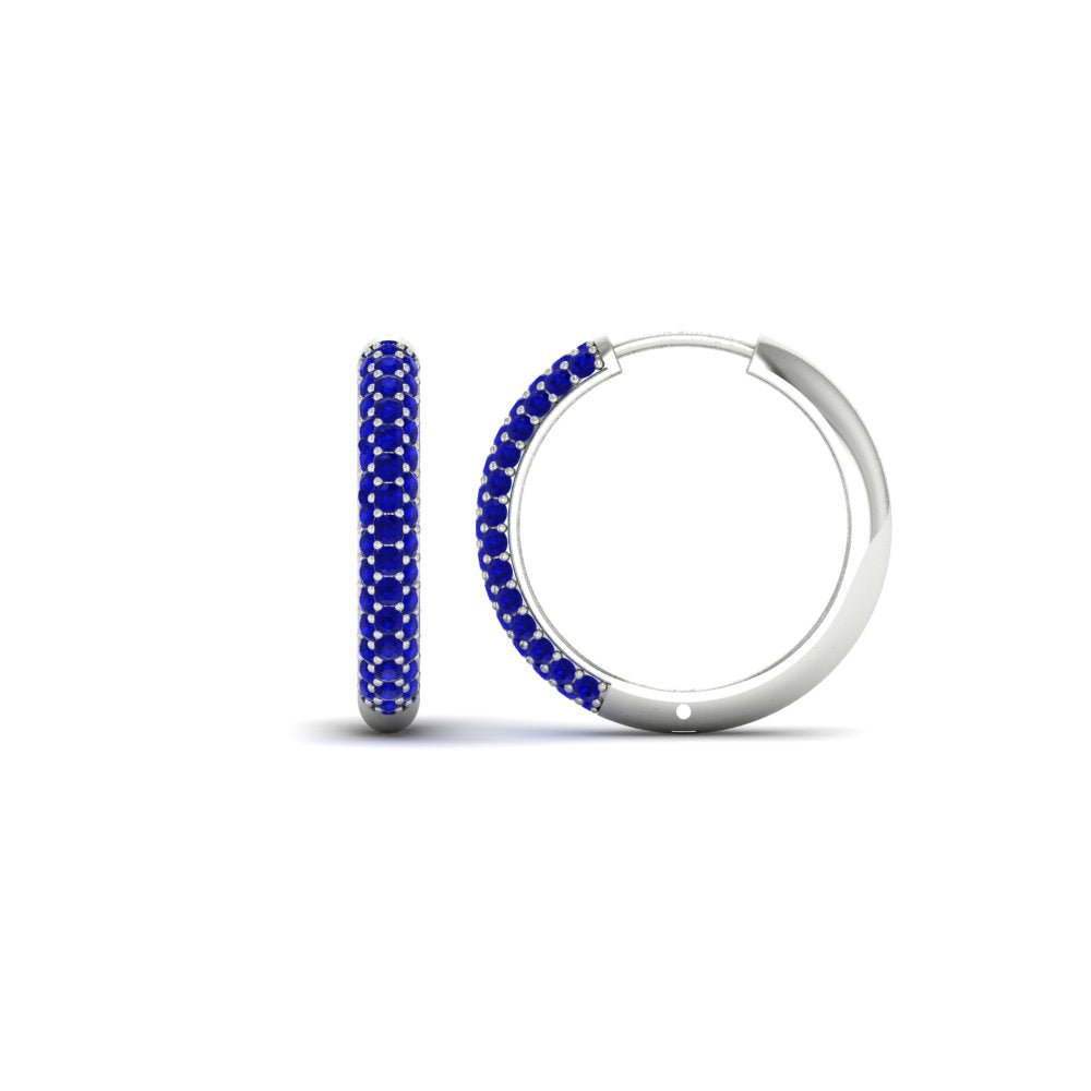 Pave Set Diamond Hoop Earrings