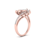 Load image into Gallery viewer, Pear Invisible Set Swirl Diamond Ring
