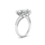 Load image into Gallery viewer, Pear Invisible Set Swirl Diamond Ring