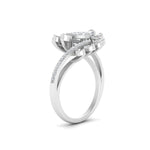 Load image into Gallery viewer, Pear Invisible Set Swirl Diamond Ring
