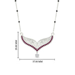 Load image into Gallery viewer, pink-sapphire-filigree-tanmaniya-spaced-out-mangalsutra-in-white-gold-mgs9027gsadrpiangle1-nl-wg-hw.jpg?v=1781777310