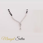 Load and play video in Gallery viewer, simple-diamond-pendant-mangalsutra-in-14k-white-gold-mgs8512