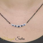 Load and play video in Gallery viewer, Curved Bar Blue Sapphire Mangalsutra
