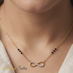 Load and play video in Gallery viewer, infinity-diamond-mangalsutra-necklace-MGS11771-with-logo
