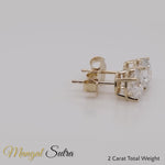 Load and play video in Gallery viewer, Round Cut 4 Prong Diamond Stud Earring