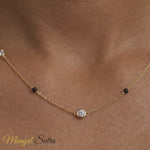 Load and play video in Gallery viewer, Bezel-Set-Modern-Spaced-Station-Chain-Mangalsutra-MGS11683-yg