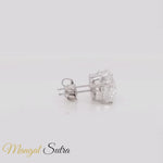 Load and play video in Gallery viewer, Round Cut 4 Prong Diamond Stud Earring